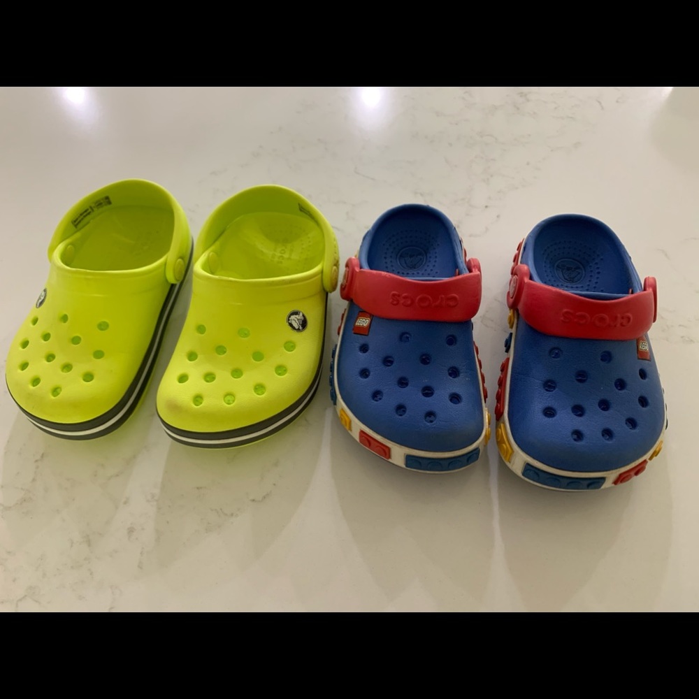SOLD 2 pairs of boy crocs